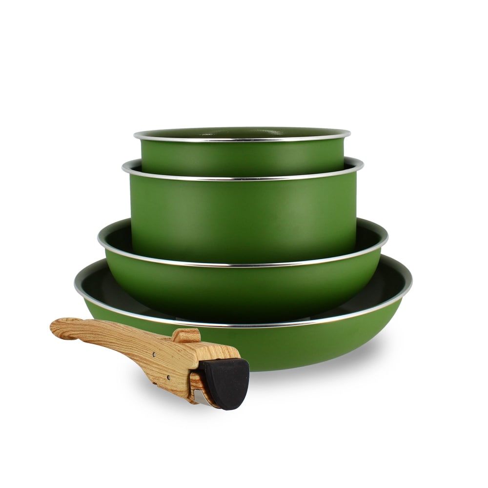 Set de 5 pièces en aluminium recyclé olive - tous feux