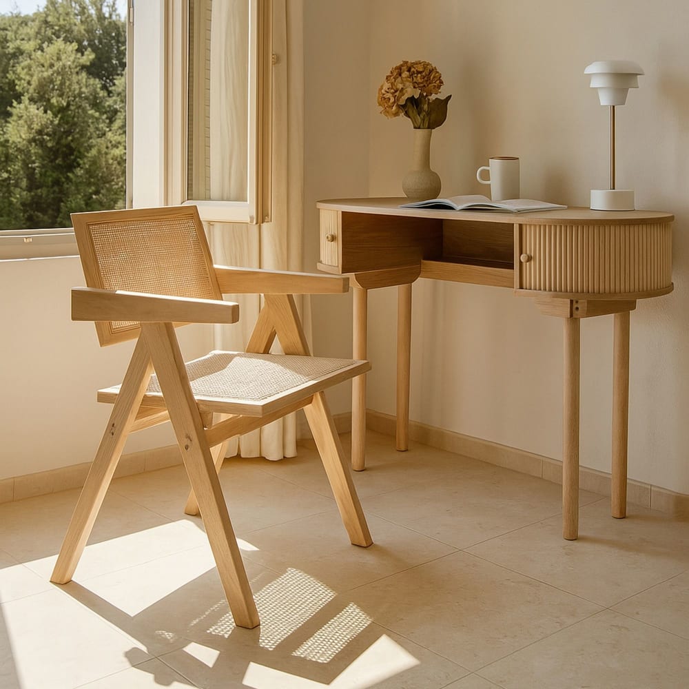 Bureau en bois clair avec portes coulissantes - Maisons du Monde