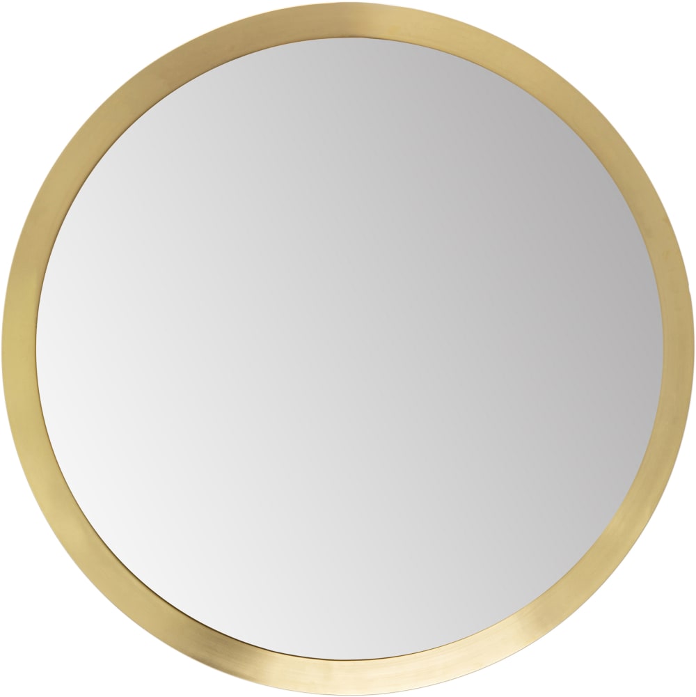 Miroir rond en acier doré D100