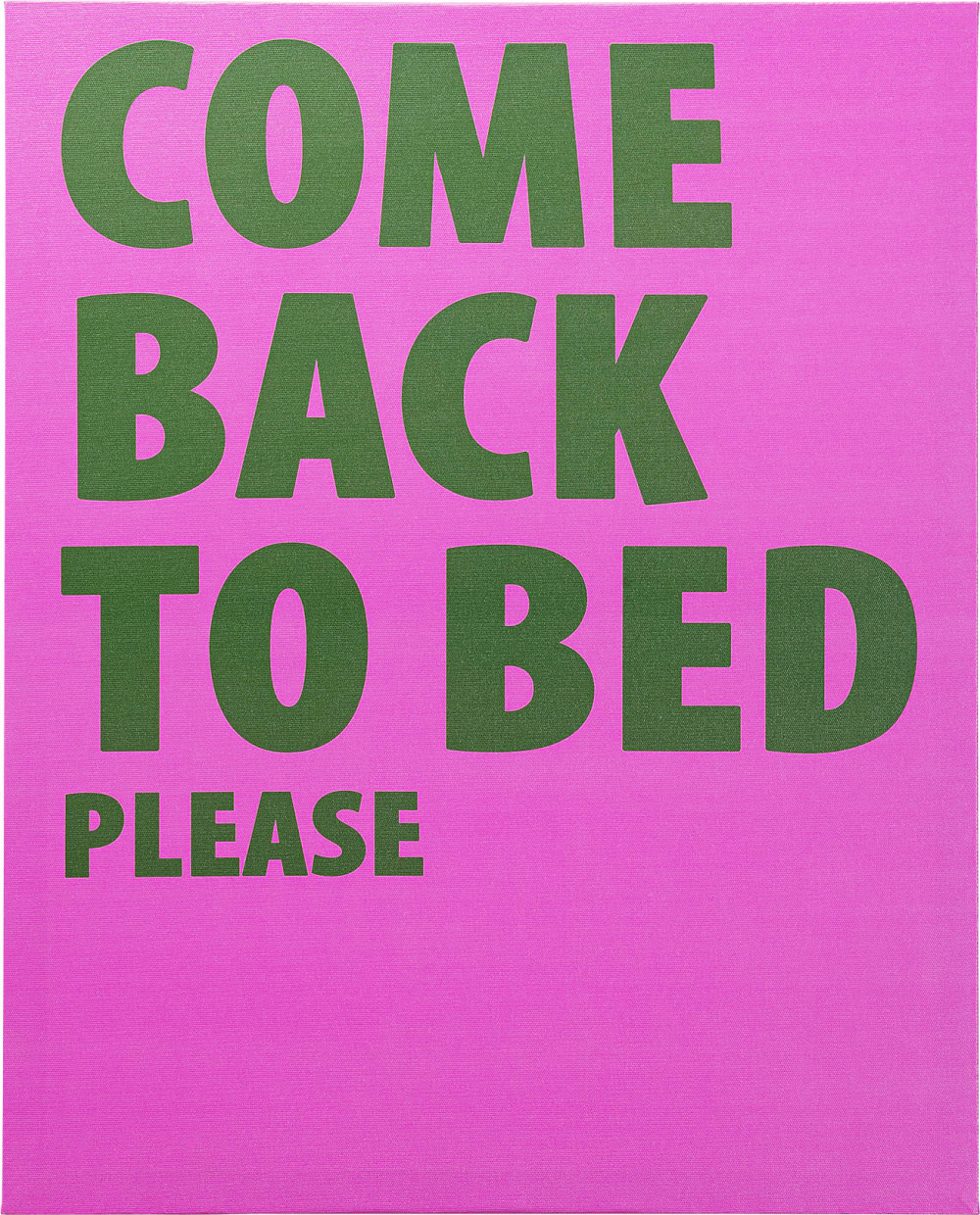 KARE DESIGN Bilddruck "Come Back To Bed Please" auf Leinwand in grün und pink. Rosa