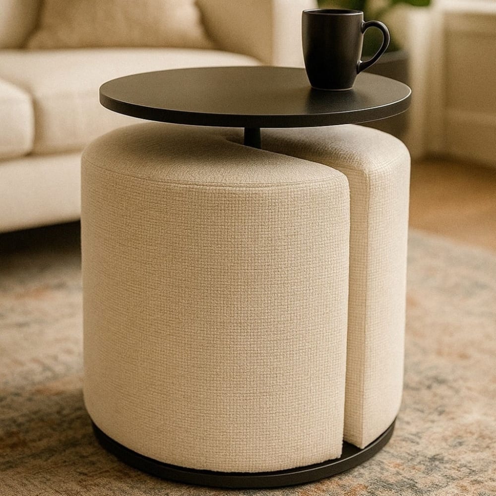 Table d'appoint et tabouret better together crème kare design - Maisons du Monde