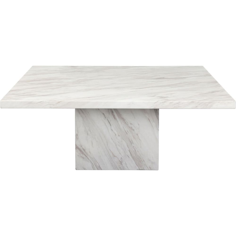 Kare Design Couchtisch aus Marmor und Holz, weiß, 100x100cm style classic chic - Marmor