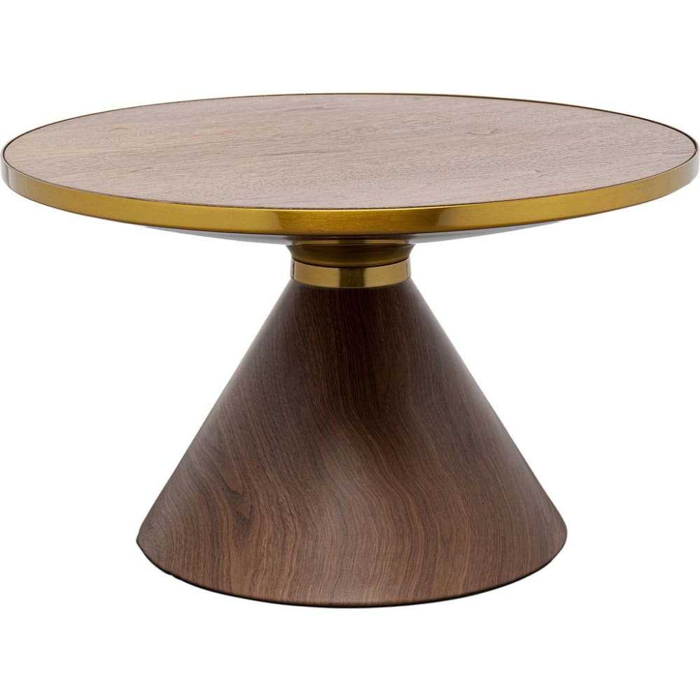Table basse ronde effet bois D70