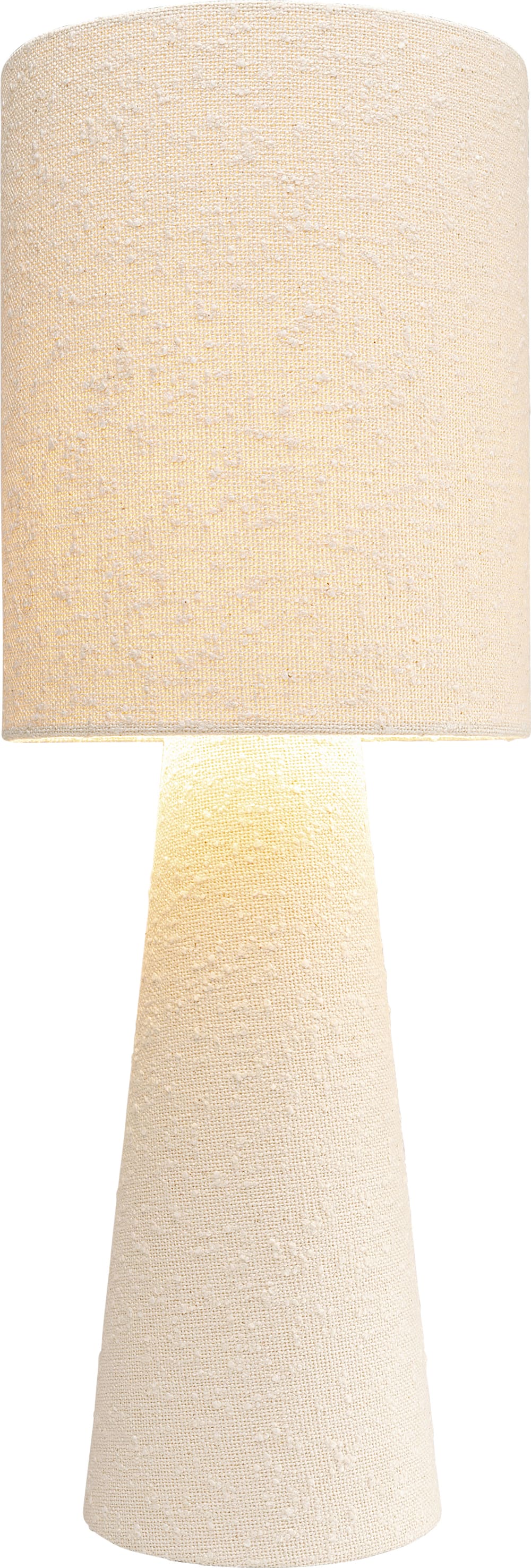 Kare Design Tischleuchte aus Stahl und Leinen, beige, H60cm style vintage - Leinen