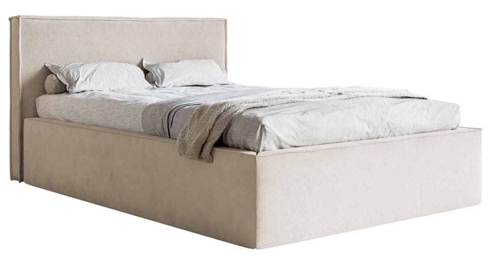 Selsey Polsterbett 160x200 mit Samtbezug und Stauraum, Greige style modern Taupe Stoff