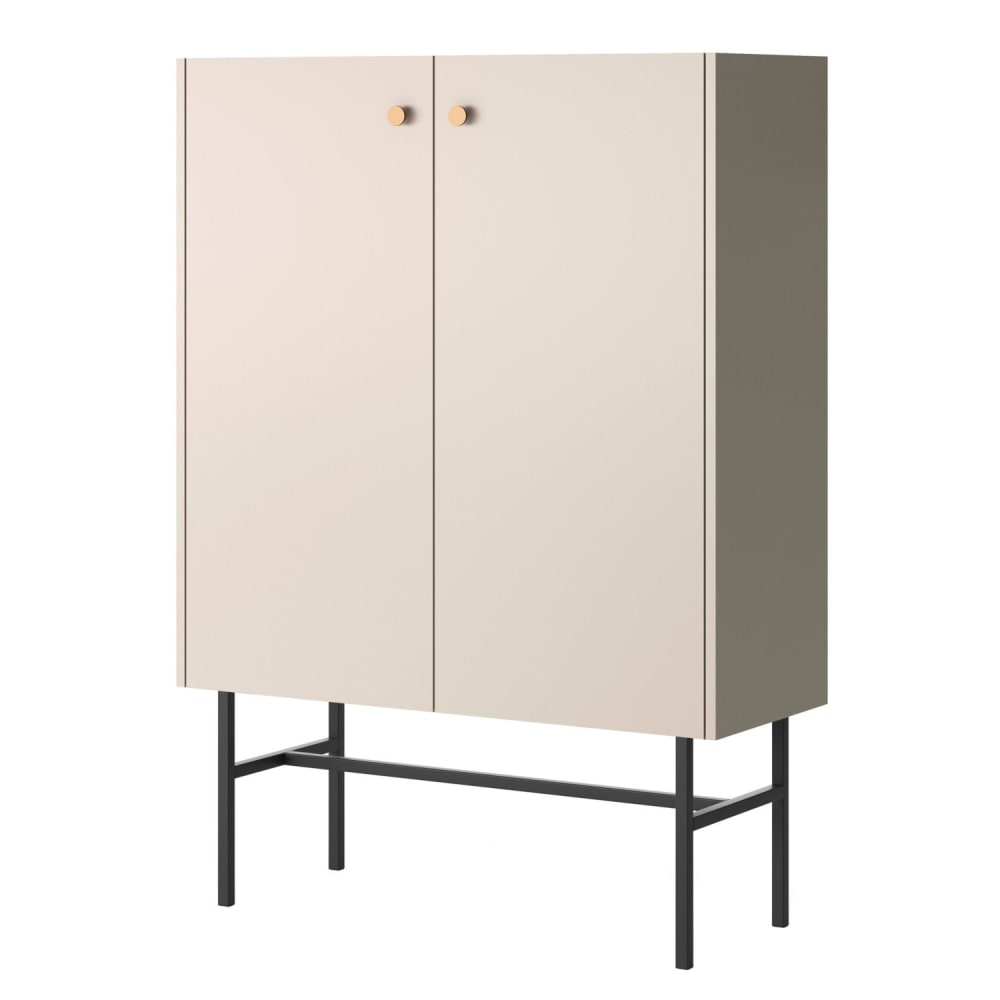 Selsey Highboard 2-türig, greige, 93 cm style modern Taupe Spanplatte