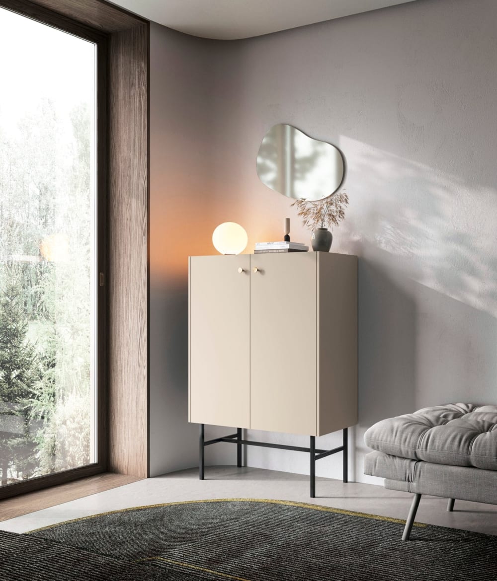 Highboard 2-türig, greige, 93 cm - Maisons Du Monde