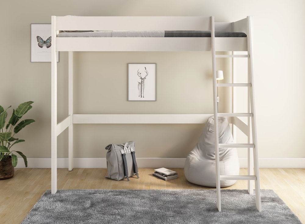 Lit mezzanine 90x200 blanc