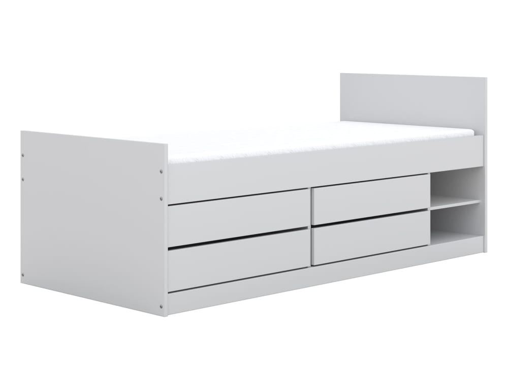 Lit enfant avec rangement 90x200 blanc