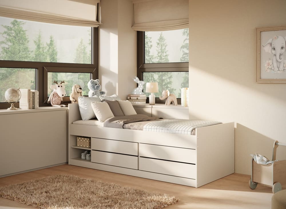 Lit enfant avec rangement 90x200 blanc - Maisons du Monde