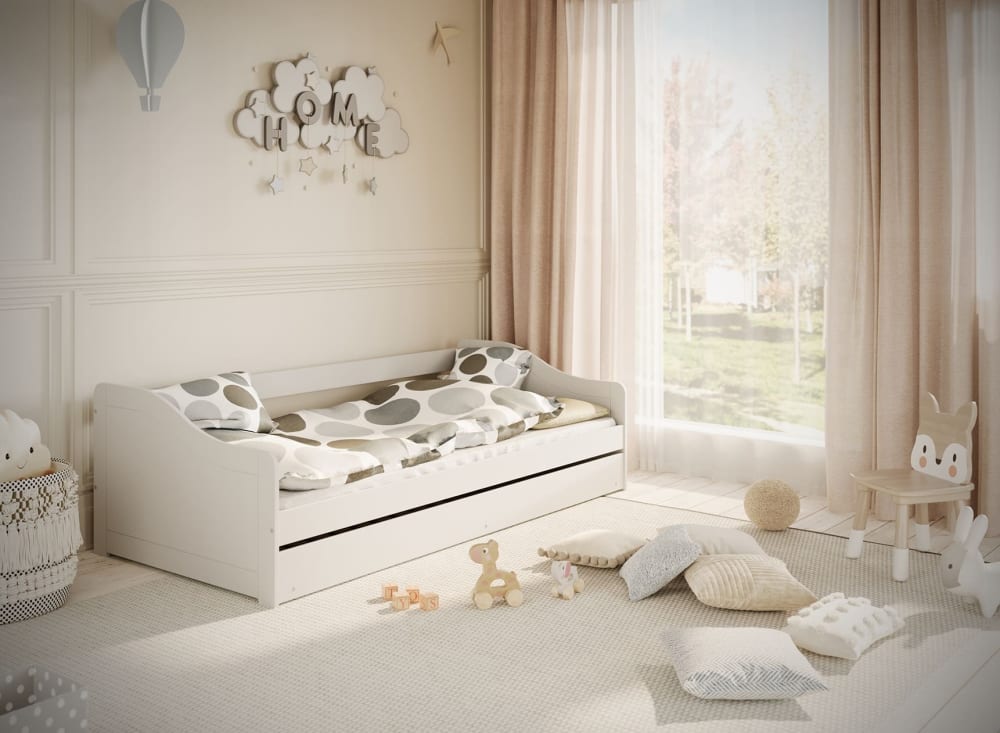 Lit gigogne 90x200 blanc - Maisons du Monde