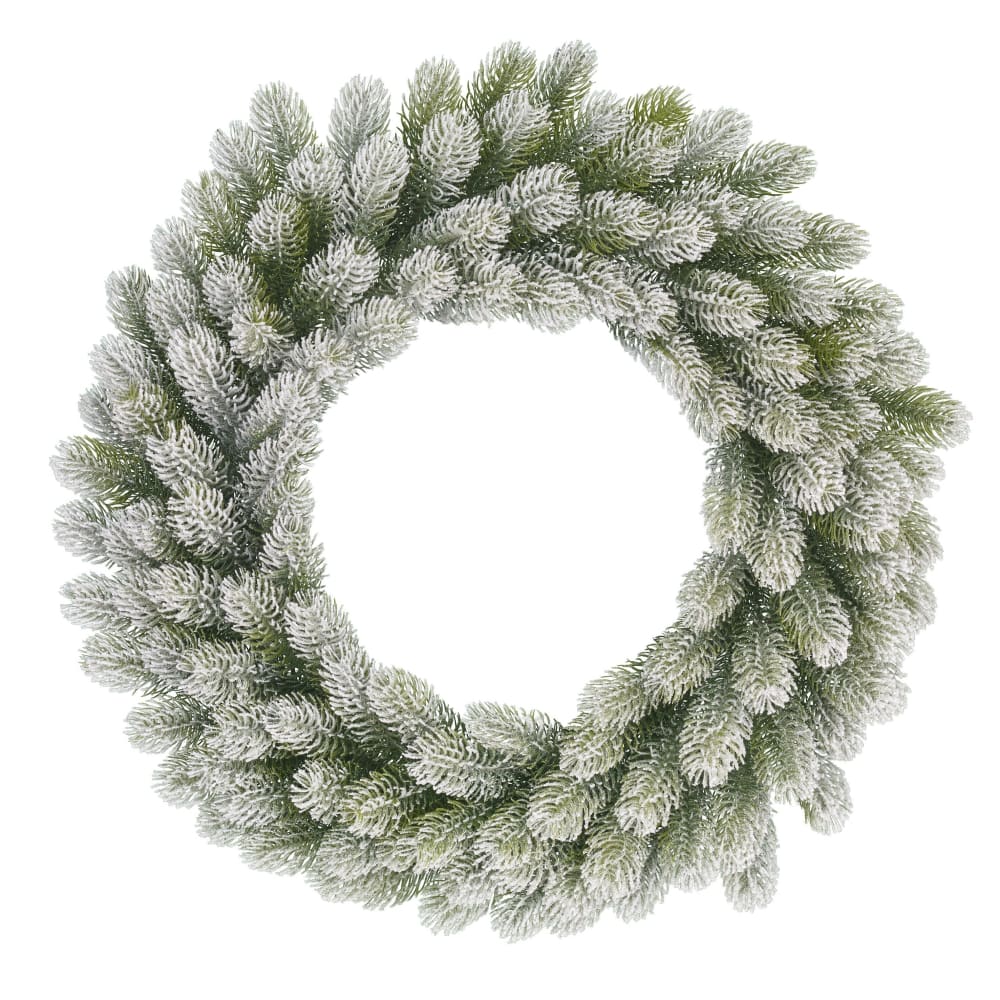 Grüner Weihnachtskranz schneebedeckt D60