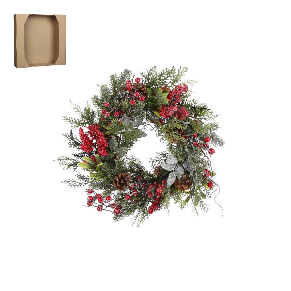 Roter Weihnachtskranz D40