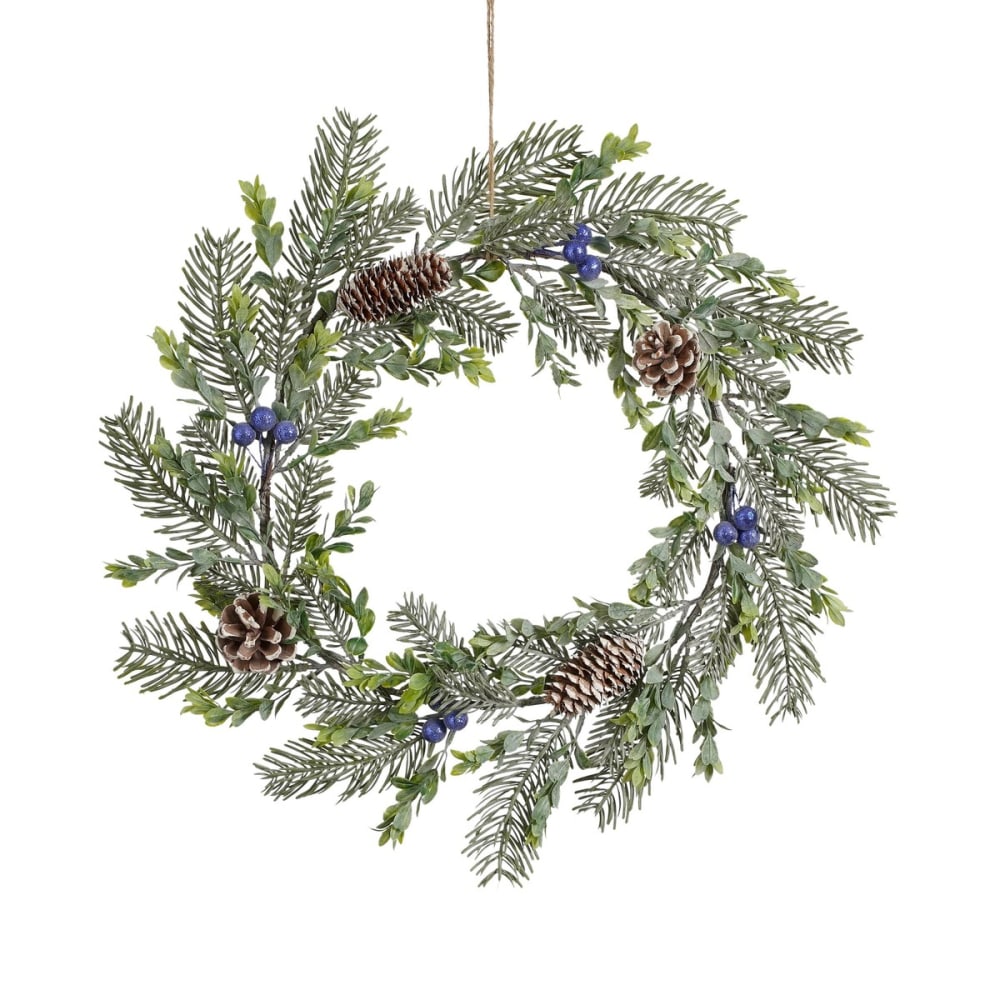 House of Seasons Couronne vert plastique h7xl42xl42cm - Pvc - Poly Chlorure De Vinyle