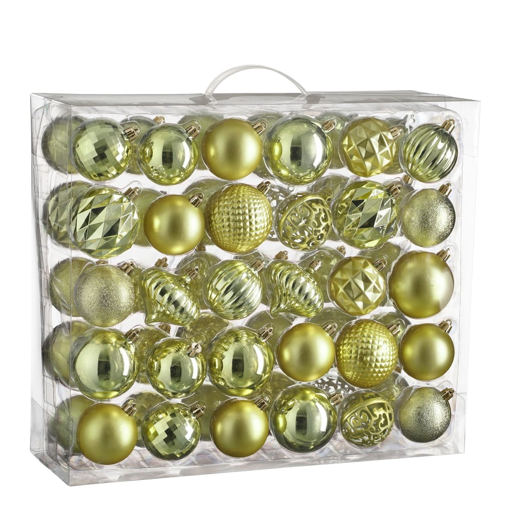Bolas de navidad irrompibles verde - lote de 60