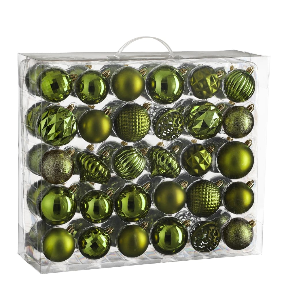 Bolas de navidad irrompibles verde - lote de 60