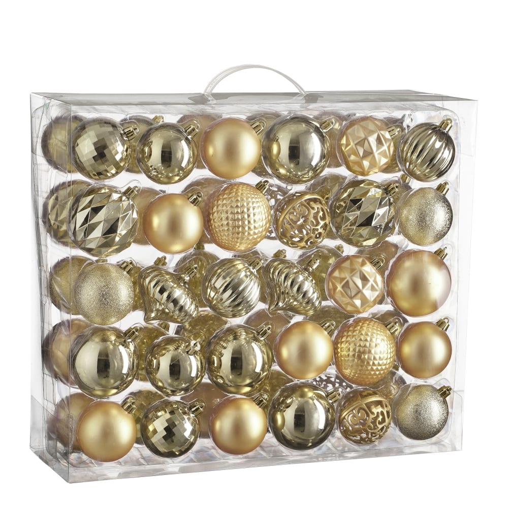 Bolas de navidad irrompibles champán - lote de 60