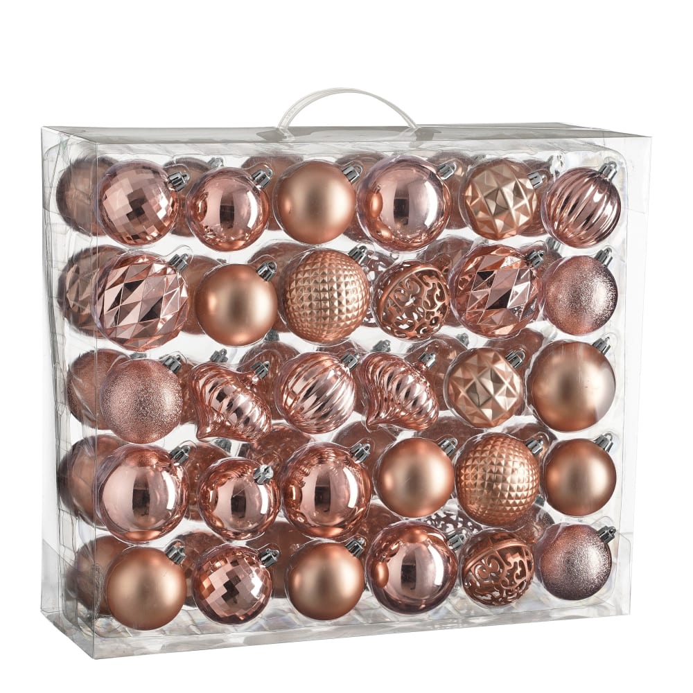 Bolas de navidad irrompibles rosa - lote de 60
