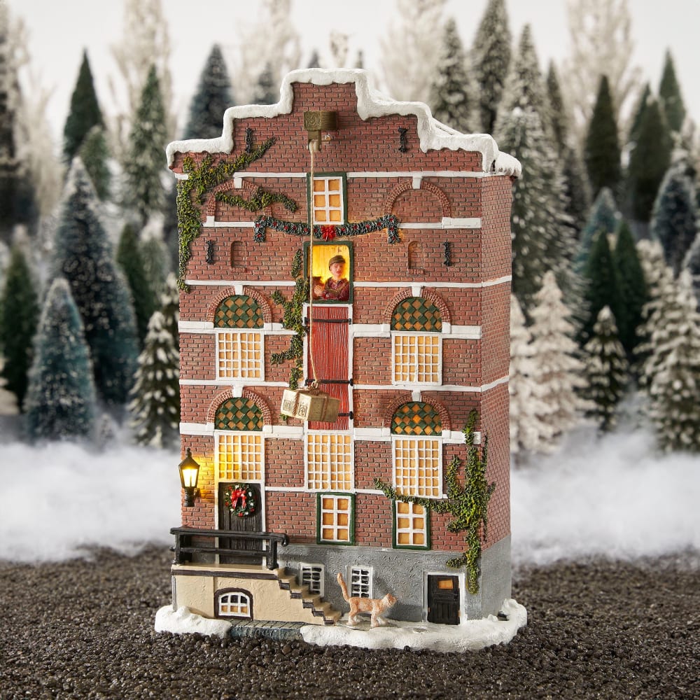 Miniatur-Weihnachtsdorf  Mehrfarbig Kunststoff H29xB10.5xL18.5cm