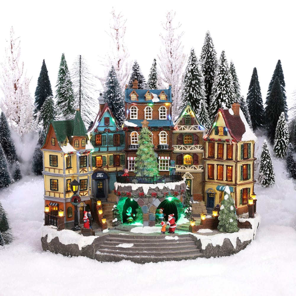 Miniatur-Weihnachtsdorf  Mehrfarbig Kunststoff H31.5xB25xL41.5cm