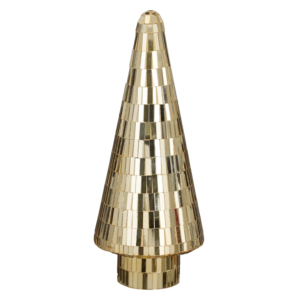 Árbol de navidad decorativo de vidrio dorado alt. 41