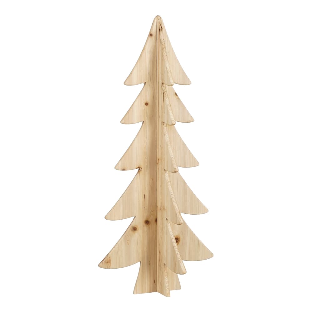 Árbol de navidad decorativo de madera de pino marrón alt. 78