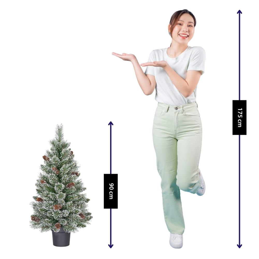 Künstlicher Weihnachtsbaum Vandans Grün Zement H90xB48xL48cm -