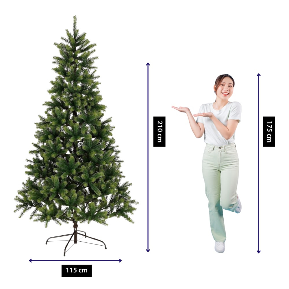 Sapin de noël artificiel vert fer h210xl115xl115cm - Maisons du Monde
