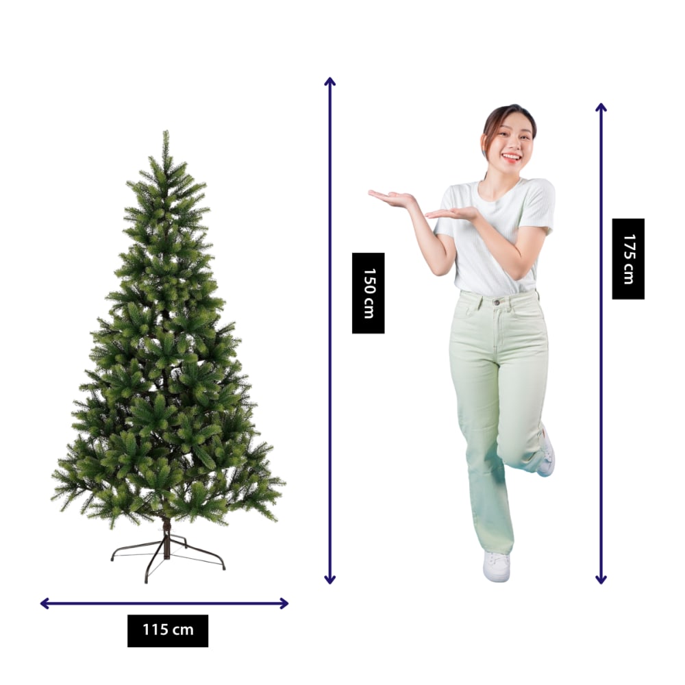 Sapin de noël artificiel vert fer h150xl91xl91cm - Maisons du Monde