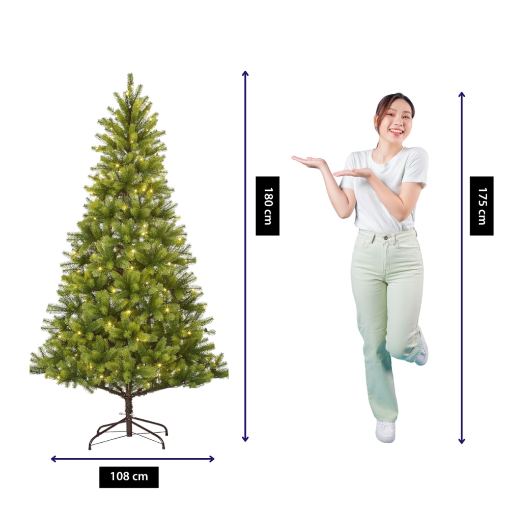 Sapin de noël artificiel vert plastique h180xl108xl108cm - Maisons du Monde
