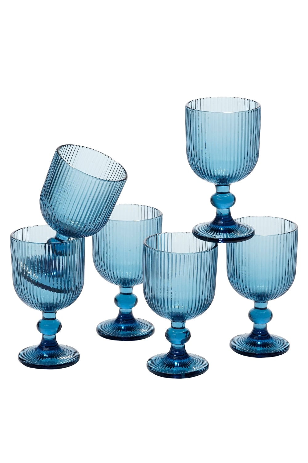Verre à vin bleu verre h15xl8xl8cm Verre à vin bleu verre h15xl8xl8cm