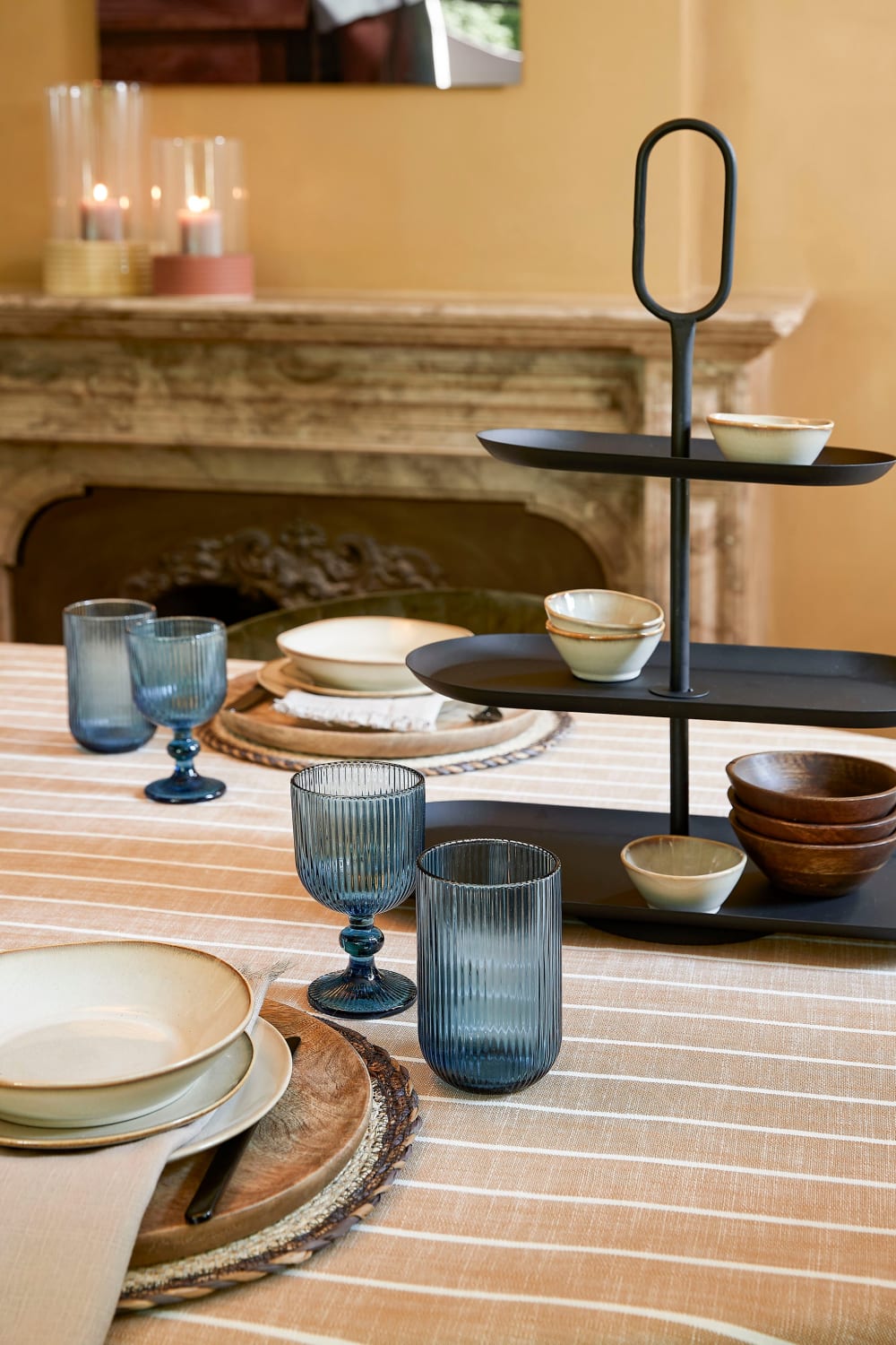 Verre à vin bleu verre h15xl8xl8cm - Maisons du Monde