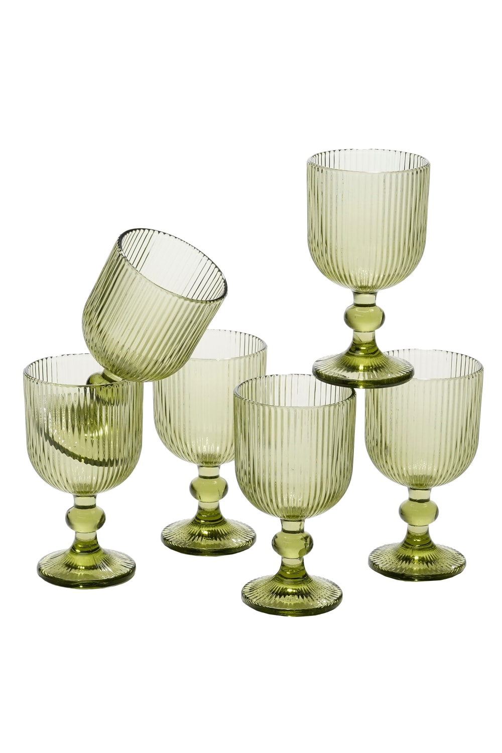 Verre à vin vert clair verre h15xl8xl8cm Verre à vin vert clair verre h15xl8xl8cm