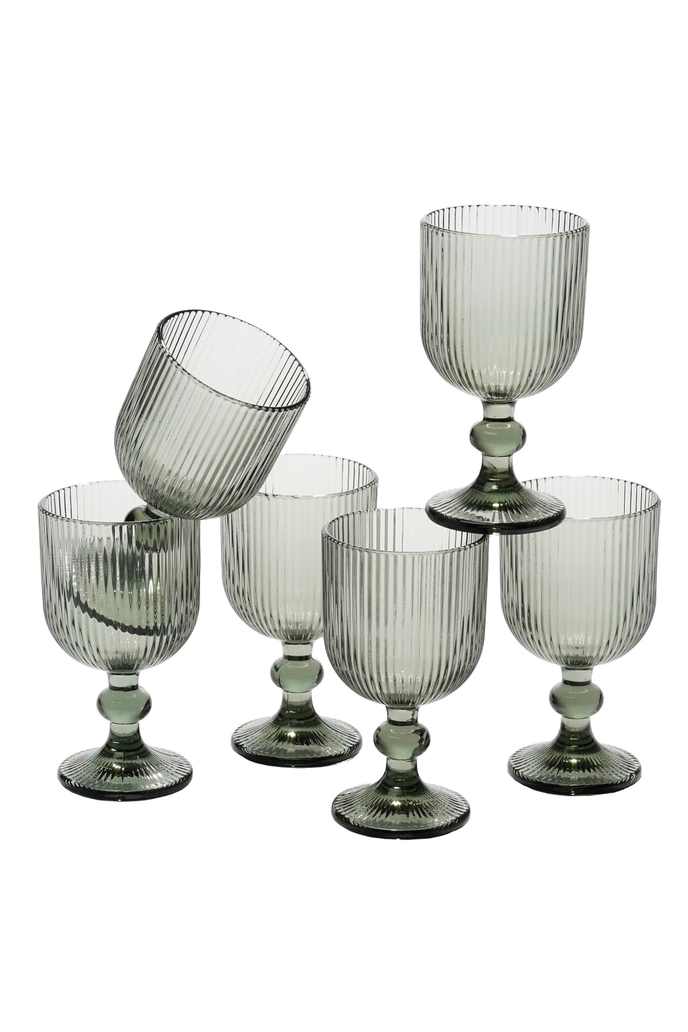 Verre à vin gris verre h15xl8xl8cm
