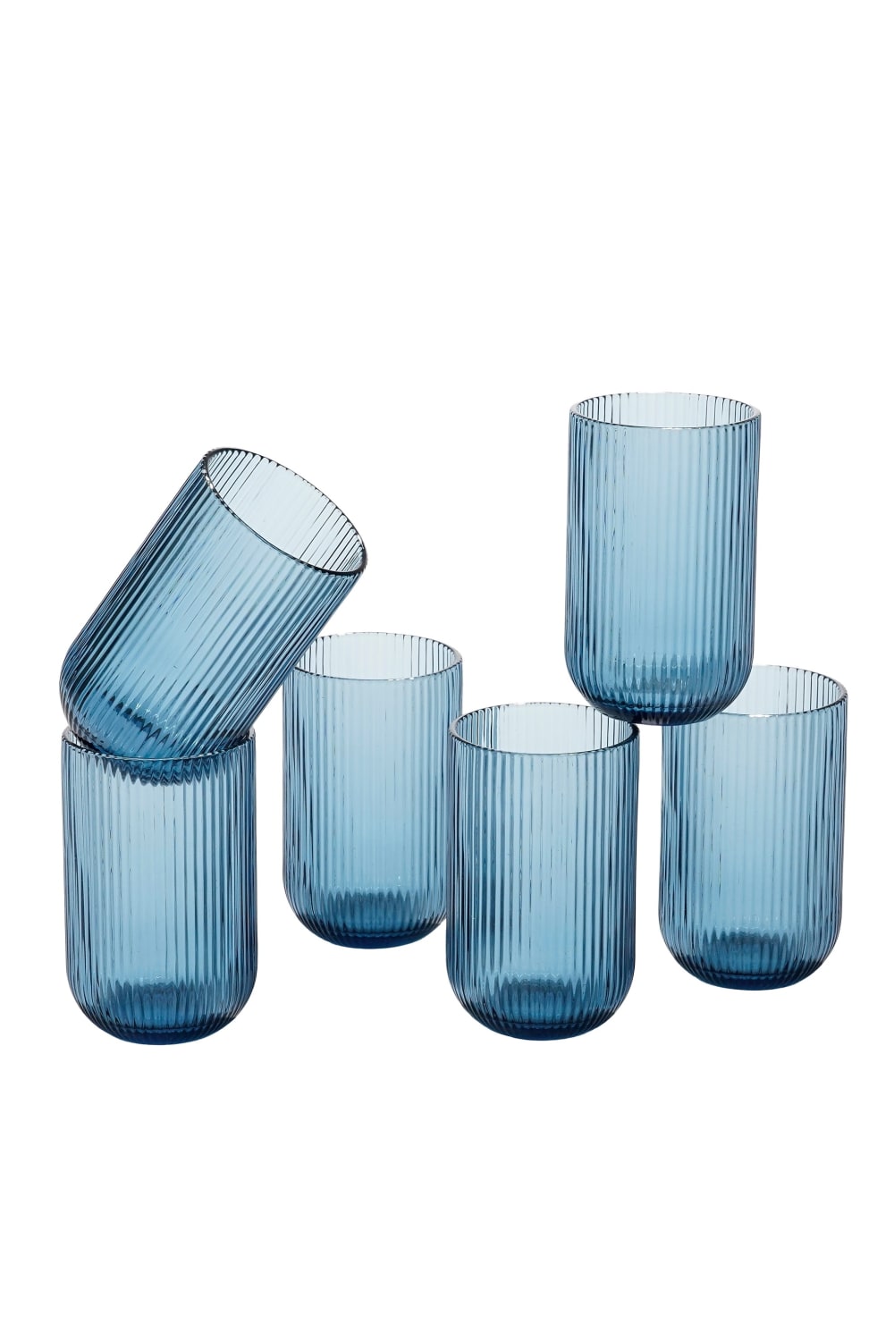 Verre à long drink bleu verre h13xl8xl8cm Verre à long drink bleu verre h13xl8xl8cm
