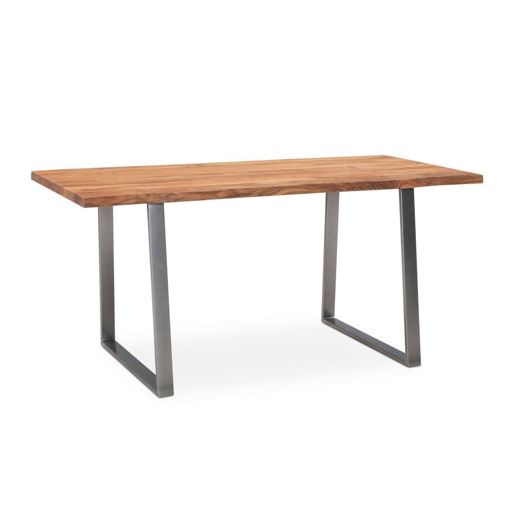 Bureau 140 cm en bois d'acacia massif, marron