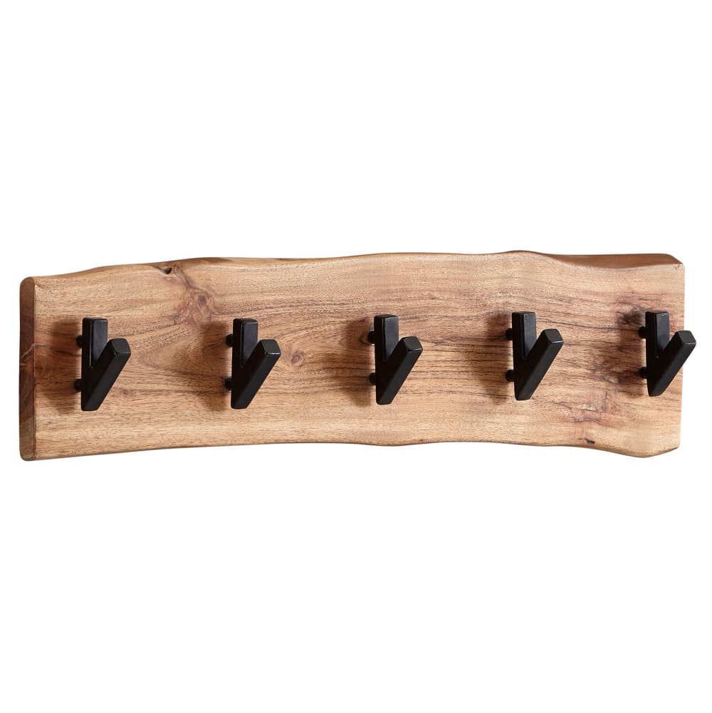 Wandgarderobe aus Akazie Massivholz, Braun
