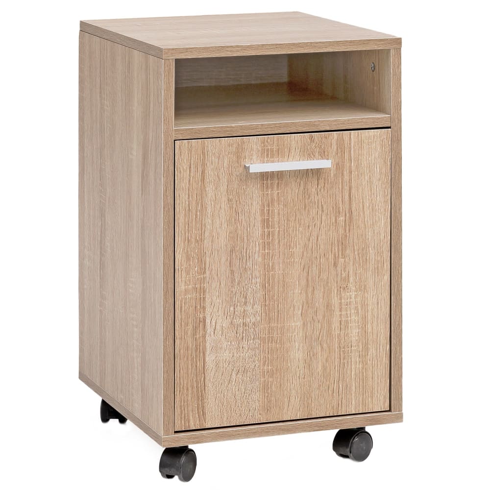 Rollcontainer mit Tür aus Spanplatte, Braun