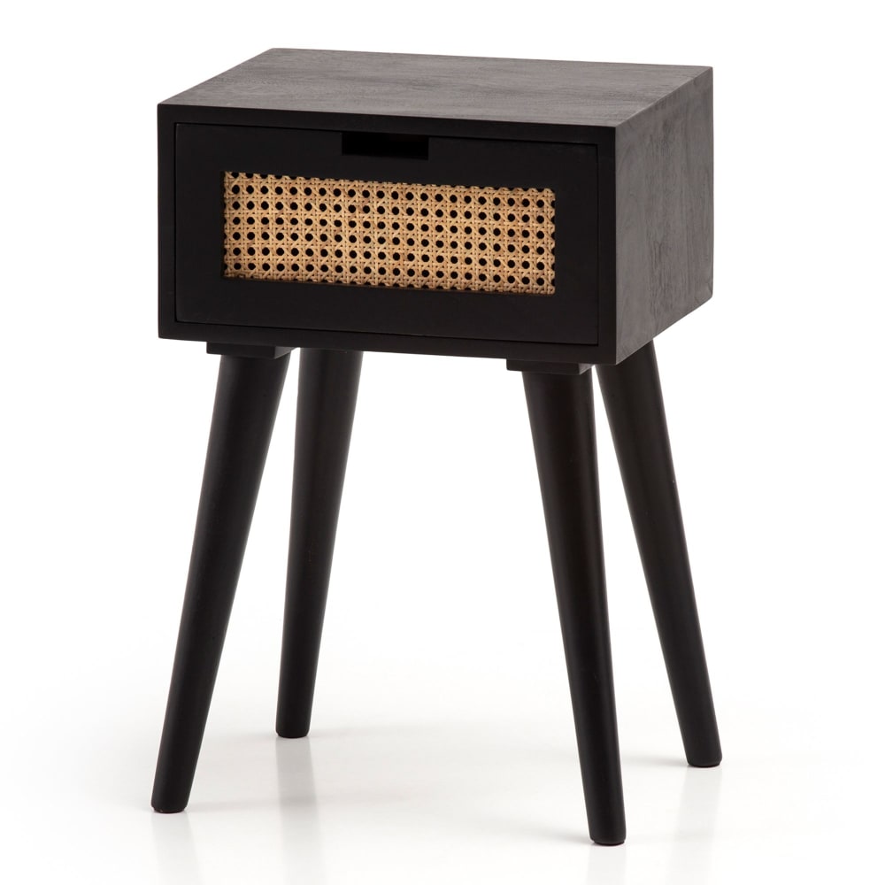 Table de chevet en cannage viennois en bois de manguier, marron Table de chevet en cannage viennois en bois de manguier, marron