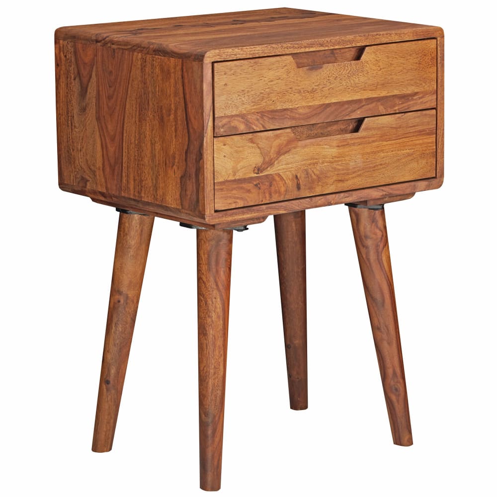 Table de chevet avec tiroir en bois de sheesham, marron Table de chevet avec tiroir en bois de sheesham, marron