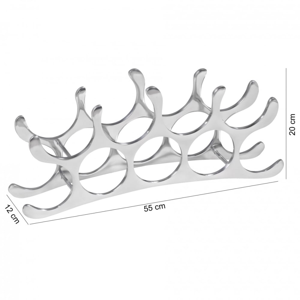 Weinregal für 9 Flaschen aus Aluminium, Silber - Maisons Du Monde