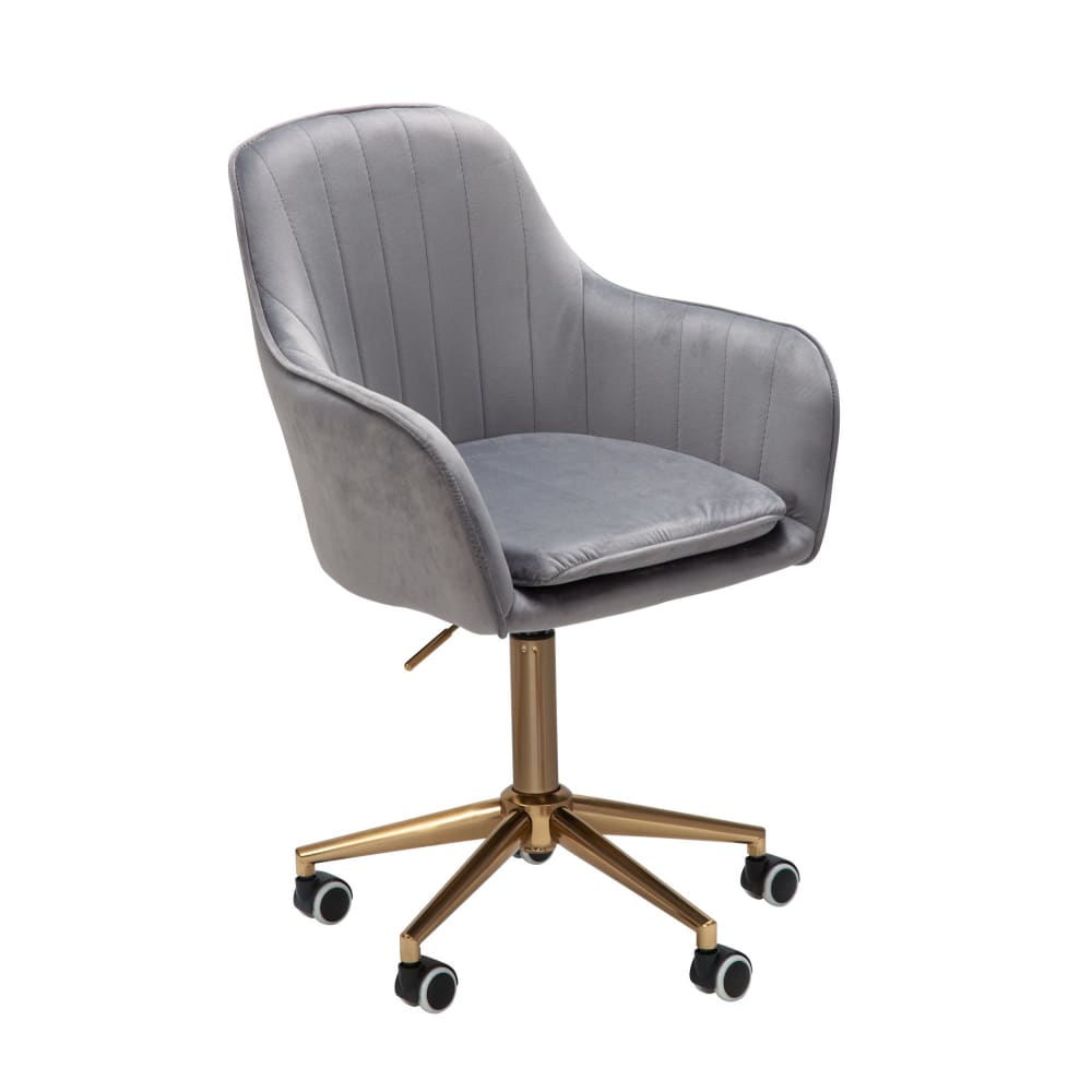 Chaise coque réglable en hauteur en velours, gris Chaise coque réglable en hauteur en velours, gris