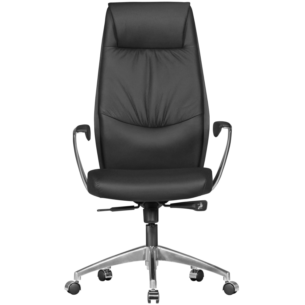 Chefsessel höhenverstellbar aus Leder, Schwarz - Maisons Du Monde