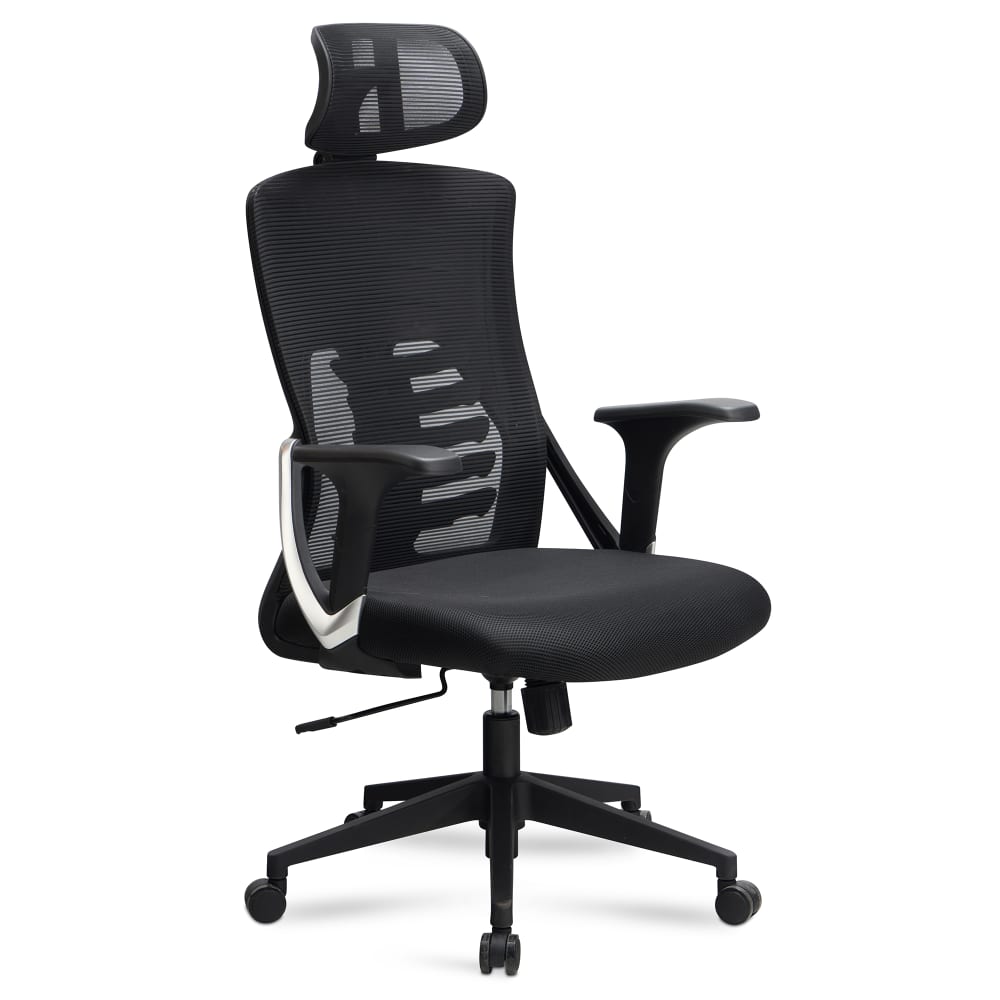 Chaise de bureau réglable en hauteur, résille en tissu, noir Chaise de bureau réglable en hauteur, résille en tissu, noir