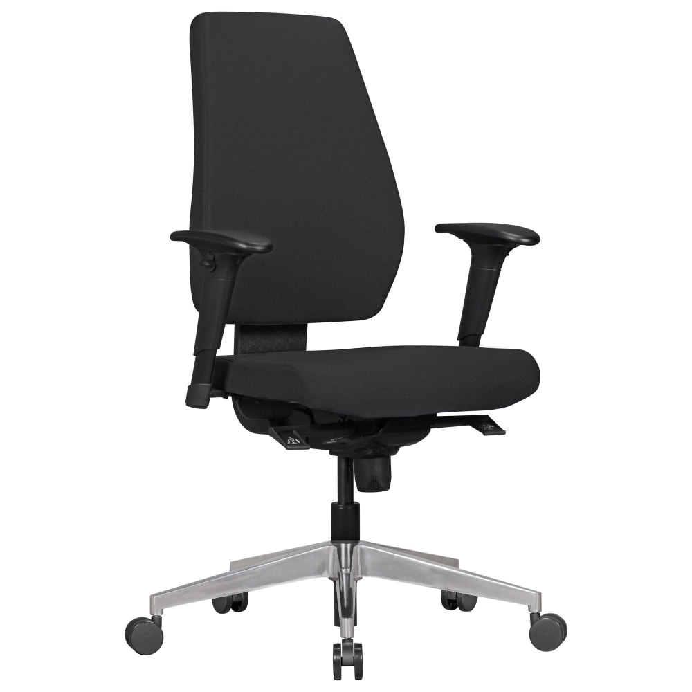 Chaise de bureau réglable en hauteur en tissu, noir