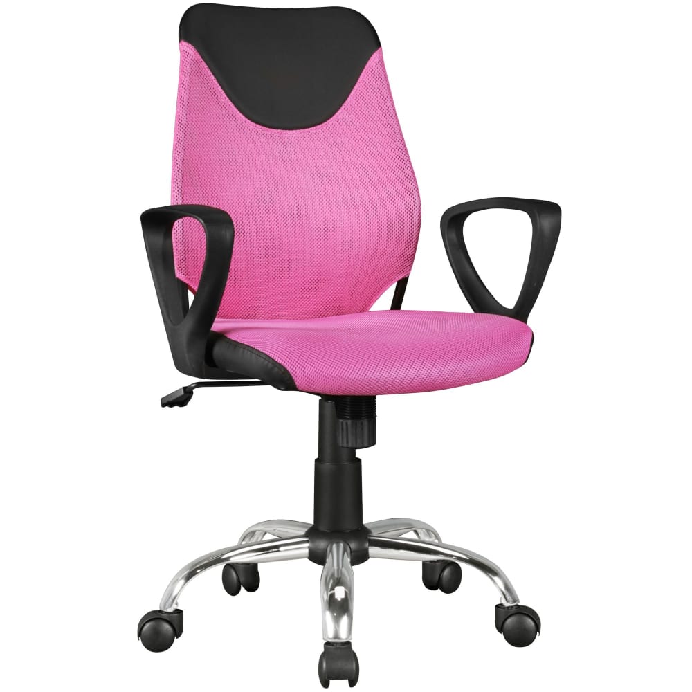 Chaise de bureau réglable en hauteur en tissu, rose Chaise de bureau réglable en hauteur en tissu, rose