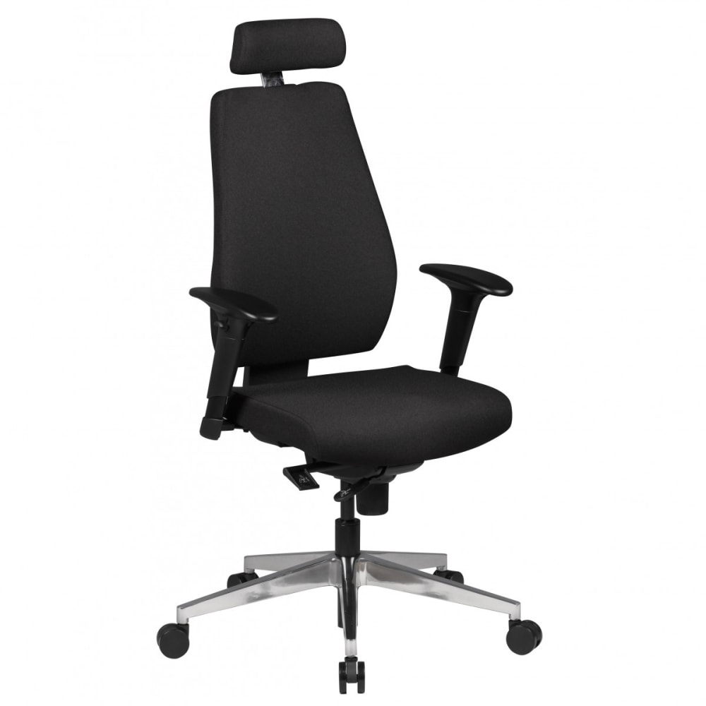 Fauteuil de direction réglable en hauteur en tissu, noir
