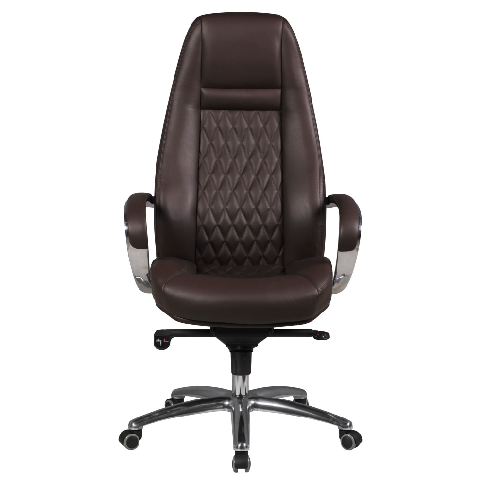 Chefsessel höhenverstellbar aus Leder, Braun - Maisons Du Monde