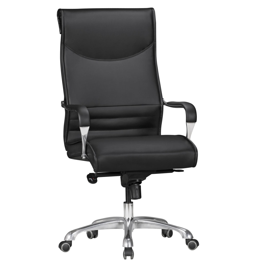 FineBuy Chefsessel höhenverstellbar aus Kunstleder, Schwarz style modern Schwarz Pvc - Polyvinlychlorid