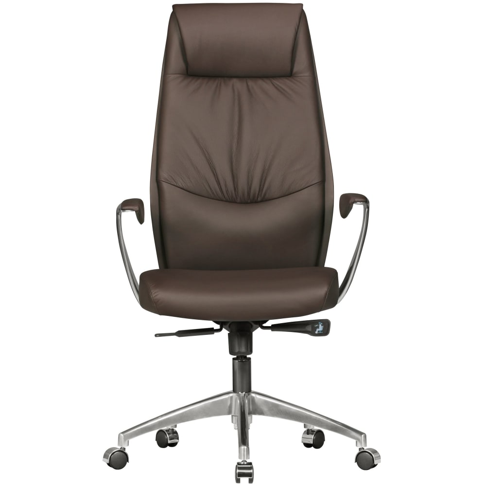 Chefsessel höhenverstellbar aus Leder, Braun - Maisons Du Monde